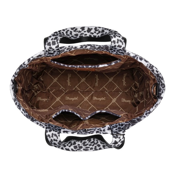 Wrangler Leopard Print Large Tote/Crossbody Black - Picture 7 of 7